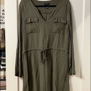 Green Draw String Dress